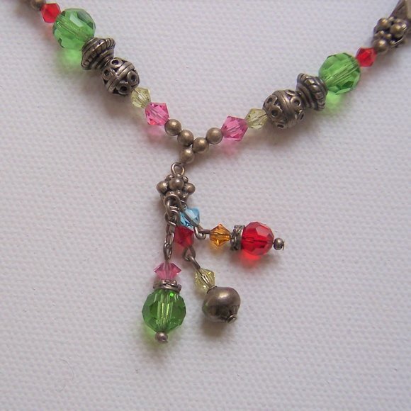 TALBOTS Colorful Bead Holiday Sparkle Necklace - Picture 2 of 3